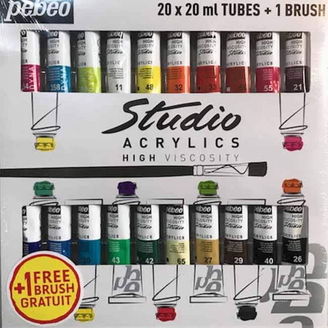 Abc-Creative Art Pebeo Studio Acrylics súprava 20 kusov-min
