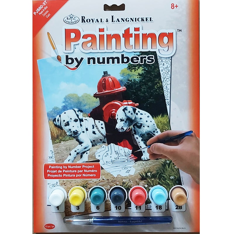 Maľovanie podľa čísel psi šteniatka hydrant Abc creative Art