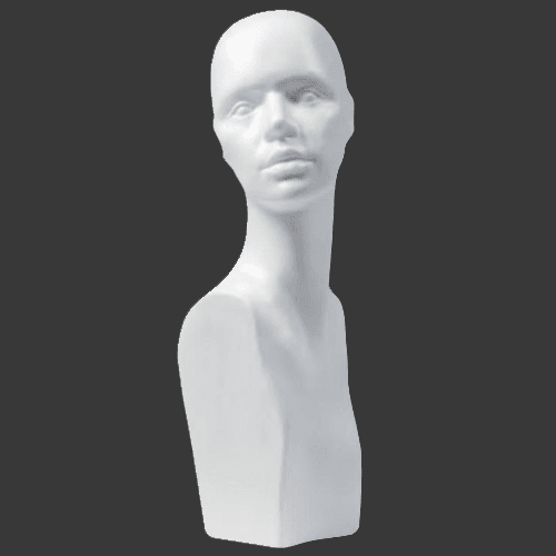 Busta hlavy ženy polystyrénová