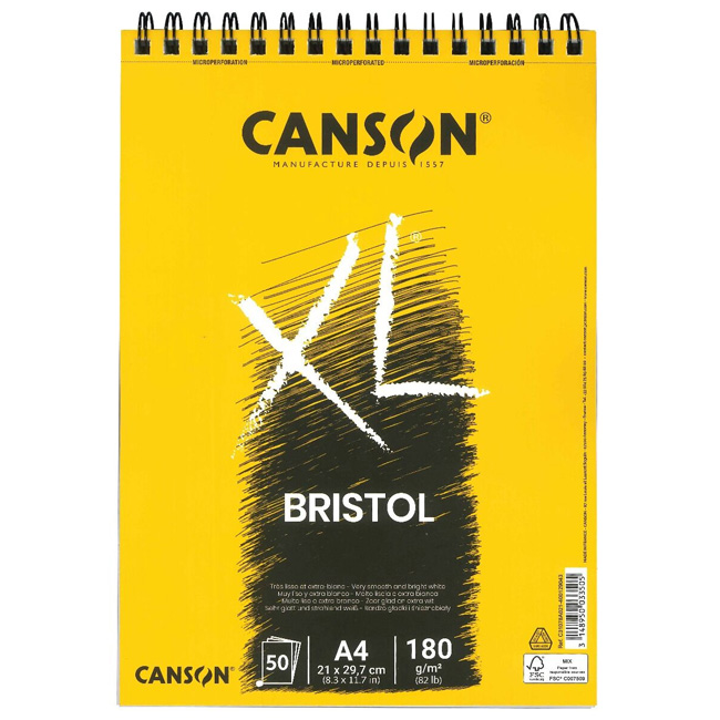 Skicár Canson XL Bristol XL A4 180g 50 listov