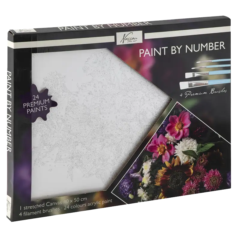 Abc creative art maľovanie podľa čísel kvety vo váze